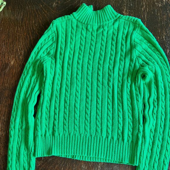 NWT SUPERDOWN Green Long Sleeve Cut-Out Corset Knit Sweater Top Sz. L - Picture 3 of 5